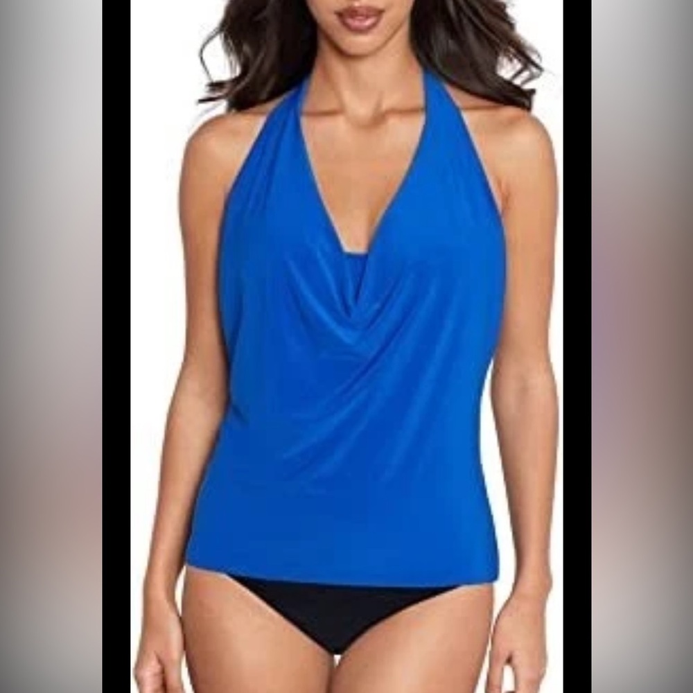 Miracle suit, halter, neck, draped, tankini top size 10
